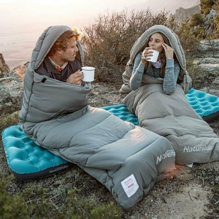 Спальник з капюшоном Naturehike M400 NH20MSD02, down cotton, зелений 1℃