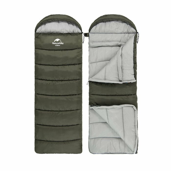Спальник з капюшоном Naturehike U350 NH20MSD07, Hollow cotton, зелений 1⁰C