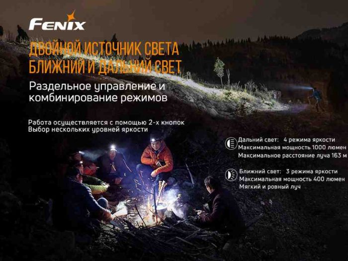 Налобний  ліхтар Fenix HM65R+ліхтар ручний Fenix E01 V2.0 у подарунок