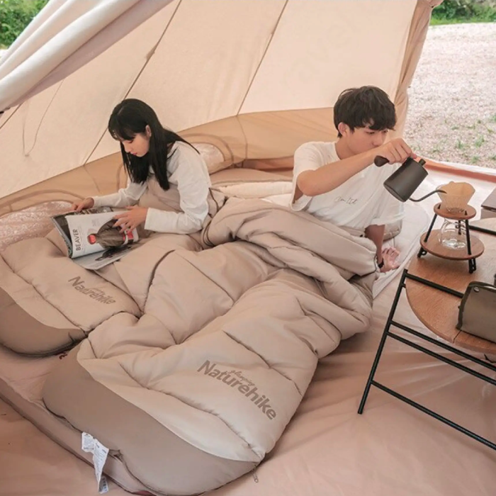Спальний мішок з капюшоном Naturehike B400 NH21MSD11, бежевий +1°C