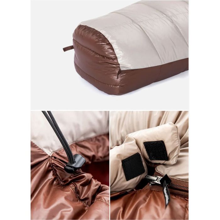 Спальник з натуральним пухом Naturehike Snowbird NH20YD001, p-р L, коричневий -3℃