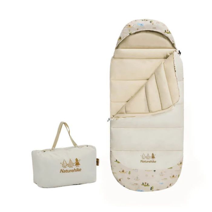 Спальник дитячий з капюшоном Naturehike B300 CNH22SD001, бежевий +6°C