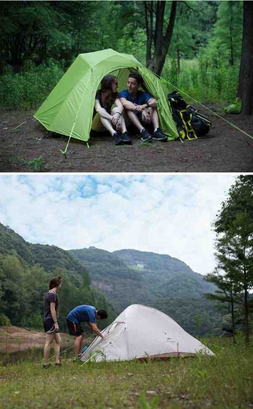 Намет надлегкий тримісний  з футпринтом Naturehike Cloud Up 3 Updated NH18T030-T, 210T, зелений