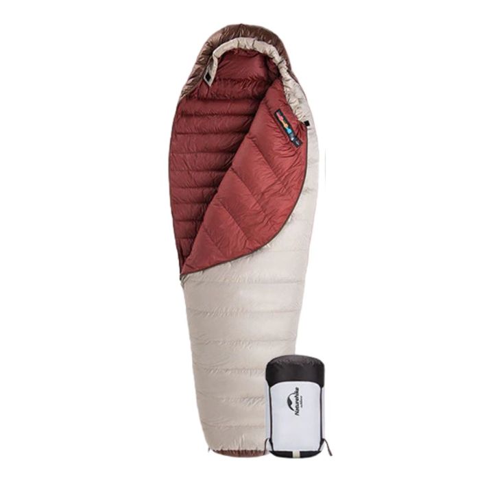 Спальник з натуральним пухом Naturehike Snowbird NH20YD001, p-р L, коричневий 7℃
