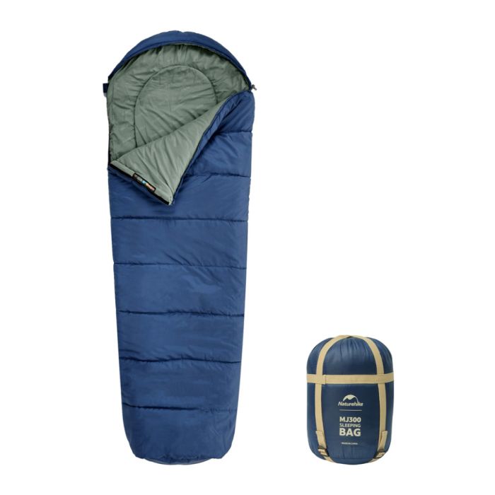 Спальник з капюшоном Naturehike MJ300 CNK2300SD014, темно-блакитний 4°C