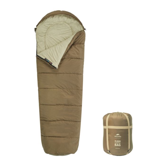 Спальник з капюшоном Naturehike MJ 600 CNK2300SD014, коричневий -5°C