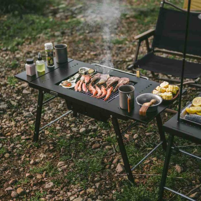 Стіл для барбекю сталевий Naturehike CNK2350CF018, чорний