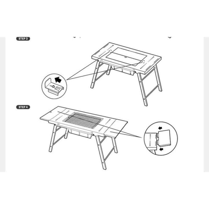 Стіл для барбекю сталевий Naturehike CNK2350CF018, чорний