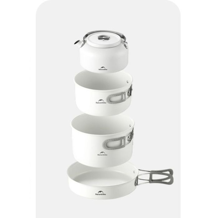 Чайник з керамічним антипригарним покриттям Naturehike CNK2450CF013 0,8 л, алюміній, білий