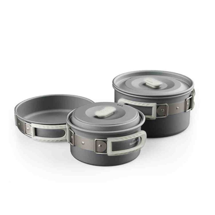 Набір посуду (2 каструлі, сковорідка) Naturehike CNK2450CF010, алюміній