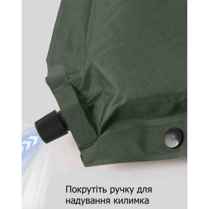 Килимок самонадувний одномісний Naturehike CNK2450WS020, 100 мм, темно-зелений