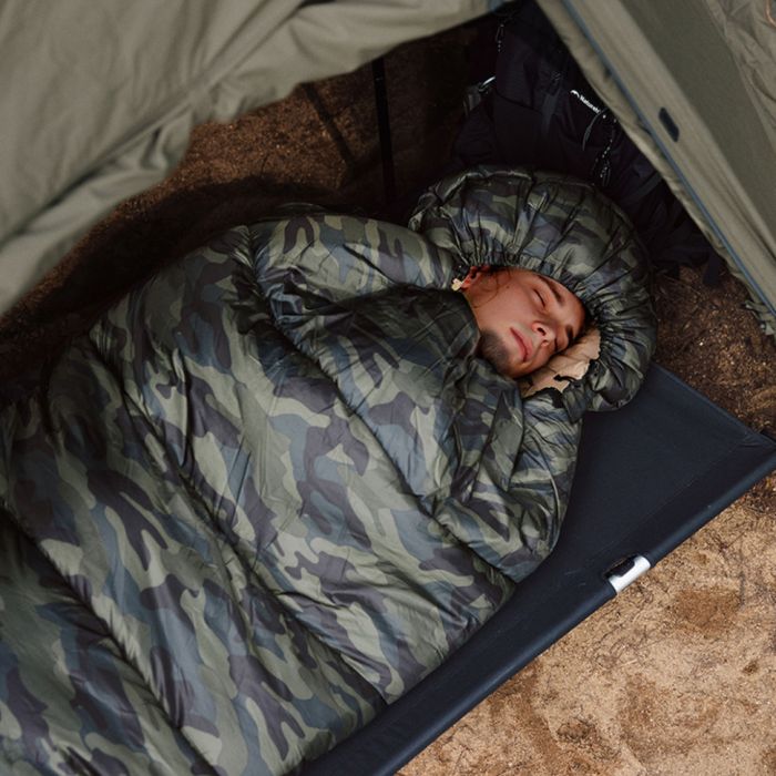 Спальний мішок з капюшоном Naturehike M320 CNK2350WS023, зелений камуфляж, лівий +15°C