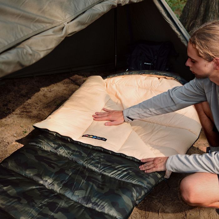 Спальний мішок з капюшоном Naturehike M320 CNK2350WS023, зелений камуфляж, лівий +15°C