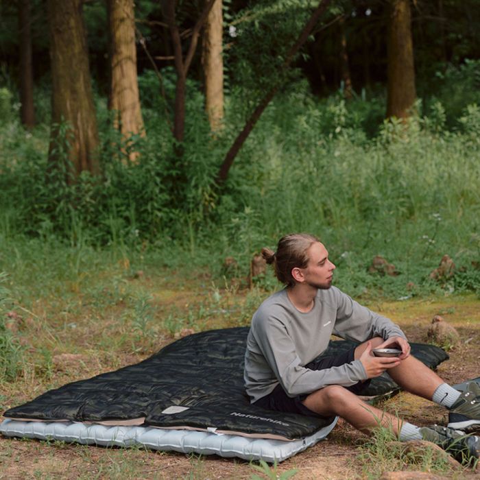 Спальний мішок з капюшоном Naturehike M320 CNK2350WS023, зелений камуфляж, правий +15°C