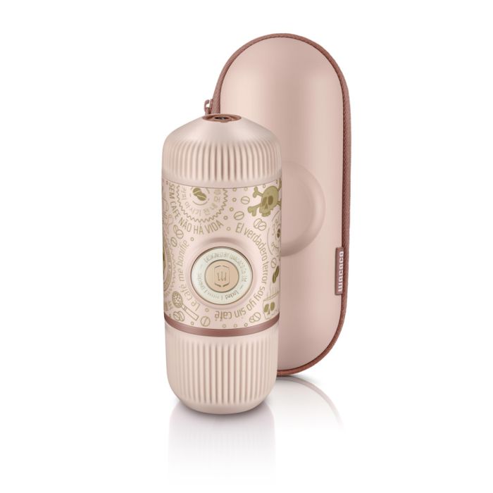 Портативна еспресо-кавоварка Wacaco Nanopresso рожева з чохлом