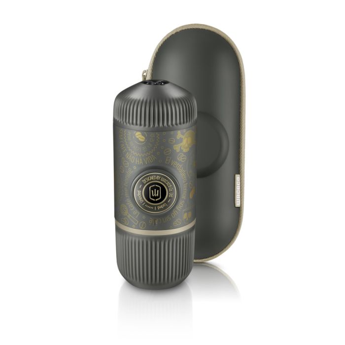 Портативна еспресо-кавоварка Wacaco Nanopresso темно-сіра з чохлом