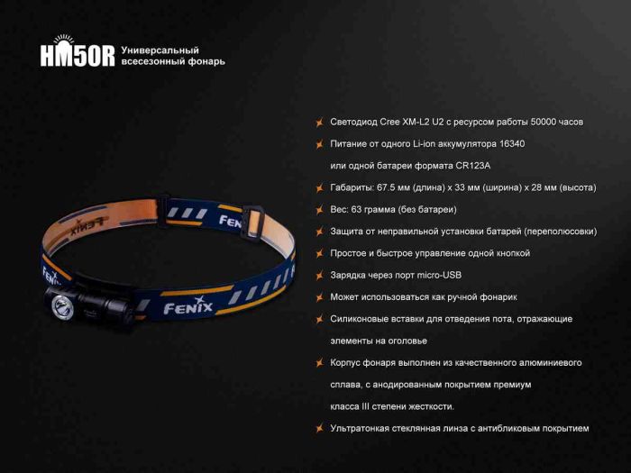 Ліхтар налобний Fenix HM50R
