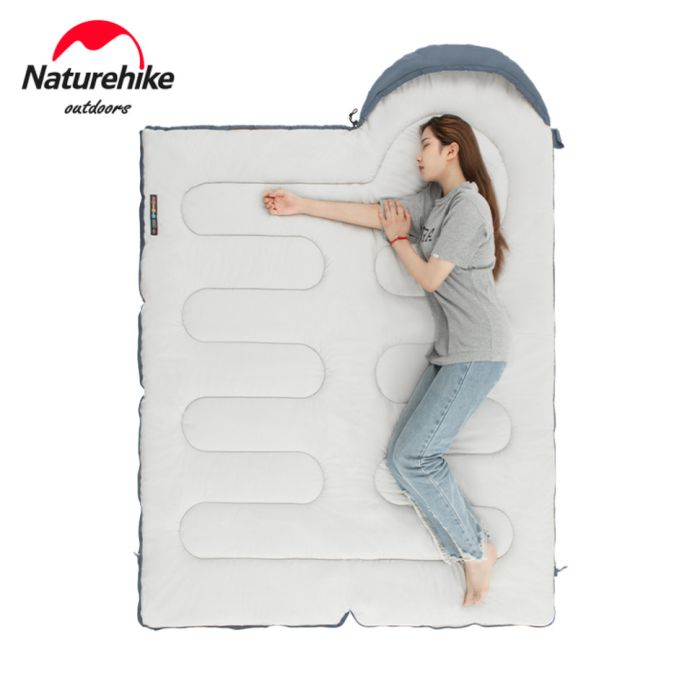 Спальник з капюшоном та закругленим дном Naturehike Y150 NH21MSD08 правий, темно-блакитний 11°C