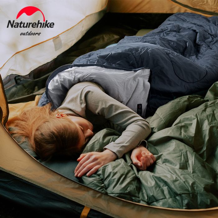 Спальник з капюшоном та закругленим дном Naturehike Y150 NH21MSD08 правий, темно-блакитний 11°C