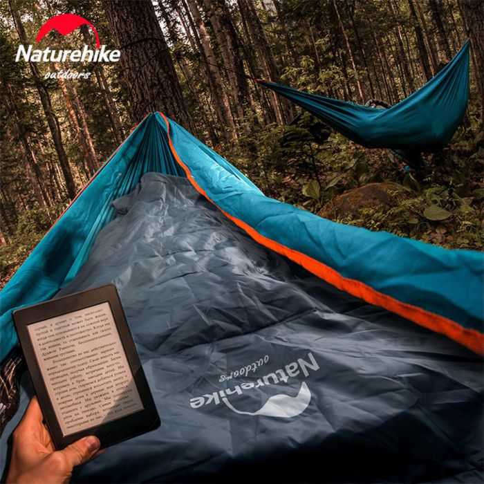 Спальник з капюшоном та закругленим дном Naturehike Y150 NH21MSD08 правий, темно-блакитний 11°C