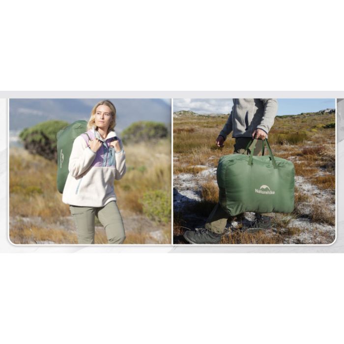 Спальний мішок двомісний із подушками Naturehike CNK2350WS019, зелений +6°C