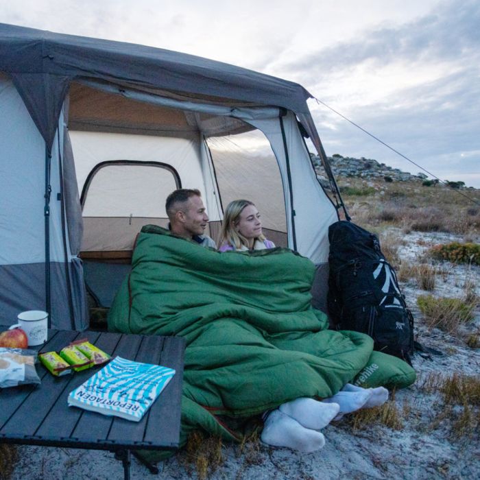 Спальний мішок двомісний із подушками Naturehike CNK2350WS019, зелений +6°C