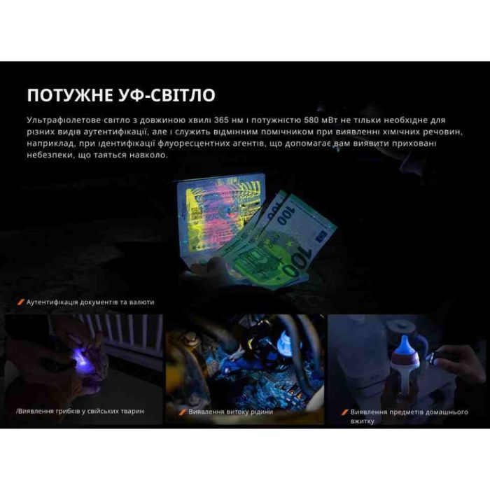 Ліхтар наключний Fenix E06R бірюзовий
