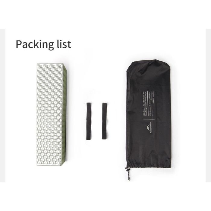 Килимок складаний подвійний IXPE Naturehike CNK2450WS044, алюмінієва плівка, 200x120х1,8 см, оливковий зелений