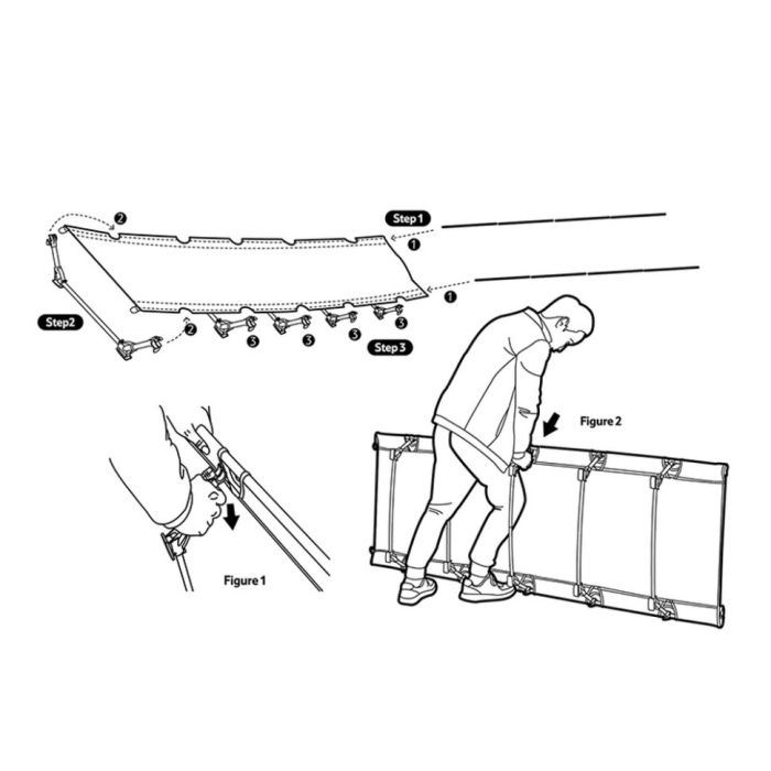 Ліжко складане Naturehike XJC05 NH20JJ001, Поліестер Oxford / алюміній, темно-зелене