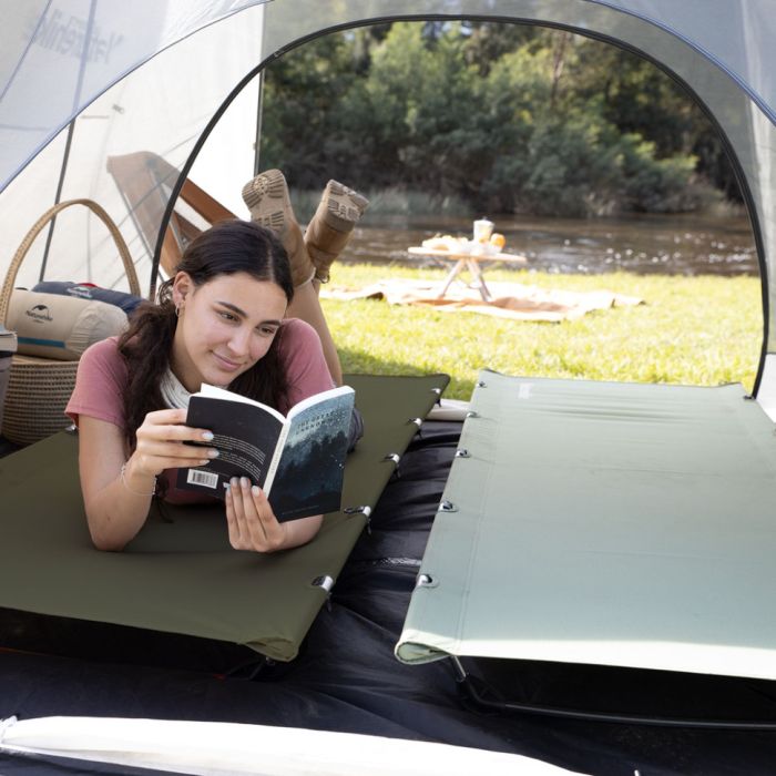 Ліжко складане Naturehike XJC05 NH20JJ001, Поліестер Oxford / алюміній, темно-зелене