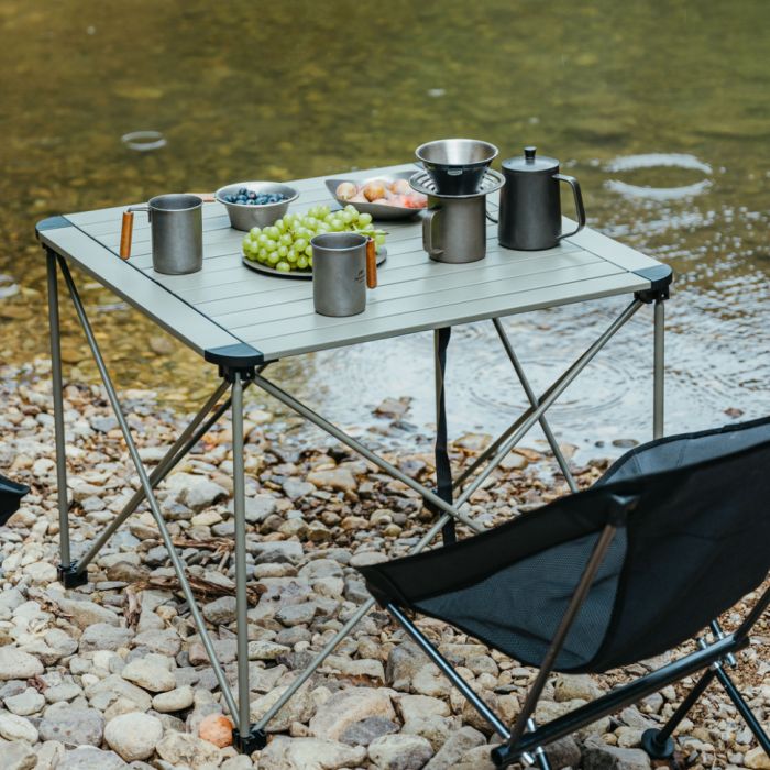 Складаний стіл Naturehike CNK2450JJ013, L, алюміній, сірий