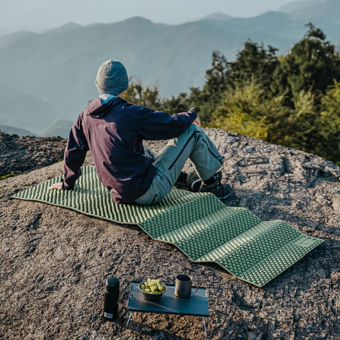 Килимок складаний IXPE Naturehike CNK2450WS044, алюмінієва плівка, 195x60х1,8 см, оливковий зелений