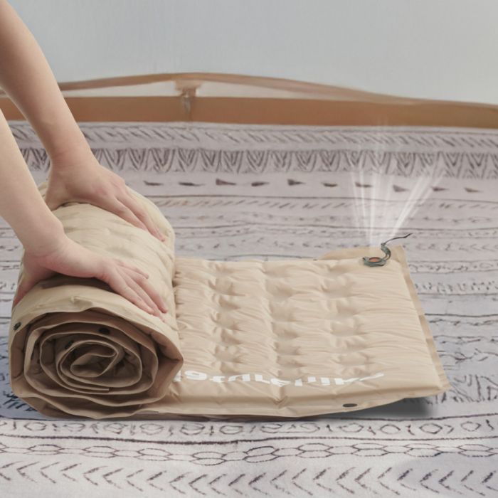 Килимок надувний із подушкою одномісний Naturehike CNK2550WS025, 60 мм, зелений