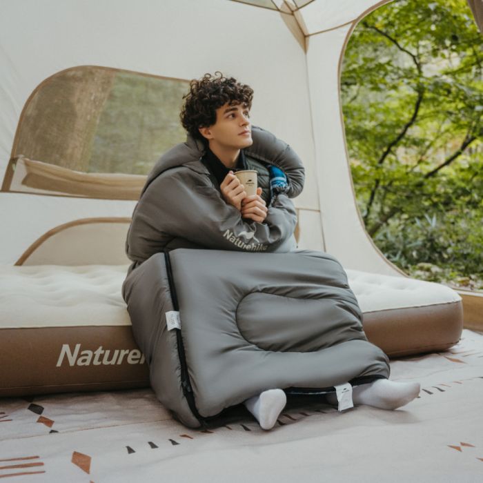 Спальний мішок з капюшоном Naturehike Clear Sky CNK2450WS042, сірий