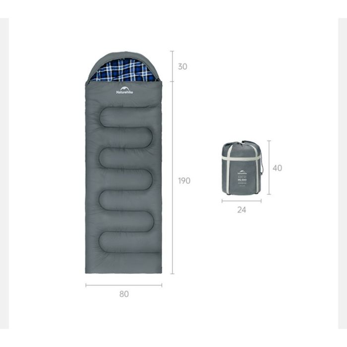 Спальний мішок з капюшоном Naturehike Clear Sky CNK2450WS042, сірий