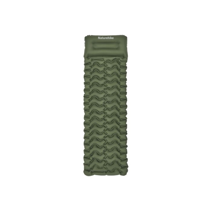 Матрац надувний одинарний Naturehike CNK2550WS019, 65 мм, із мішком для надування, зелений