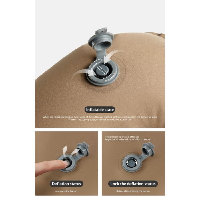 Подушка надувна ультралегка Naturehike NH17T013-Z, 42х32 см, бежева