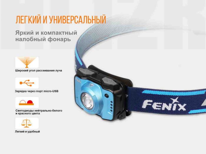 Ліхтар налобний Fenix HL12R блакитний
