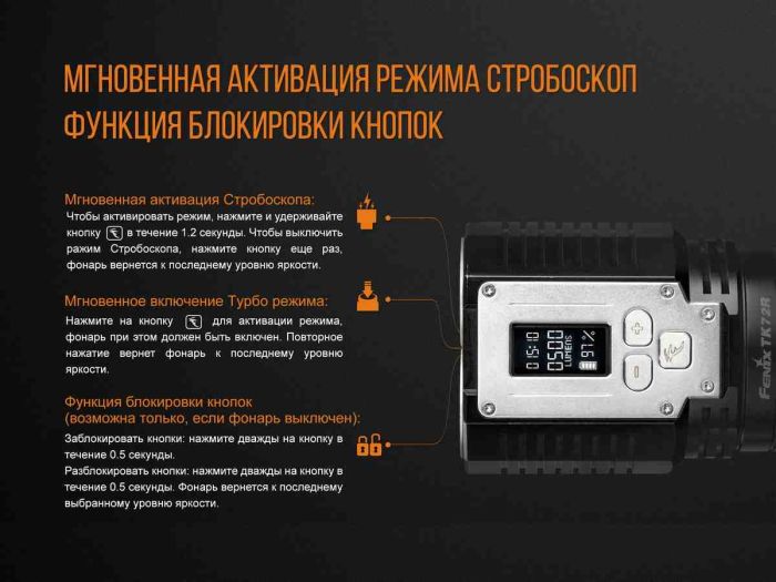 Ліхтар ручний Fenix TK72R 3 Cree XHP70