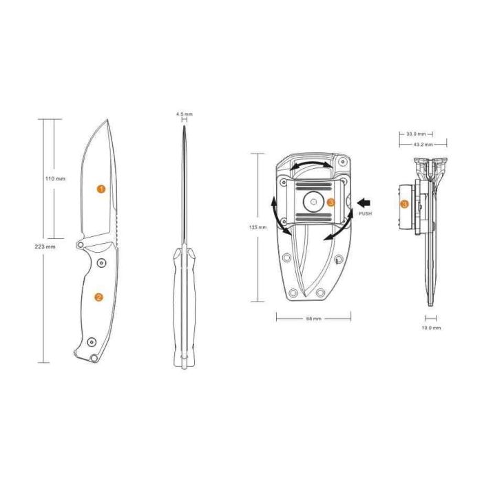 Ніж Ruike Jager F118-B