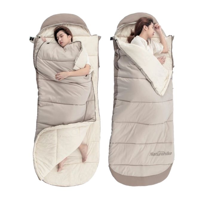 Спальний мішок з капюшоном Naturehike B400 NH21MSD11, бежевий +1°C