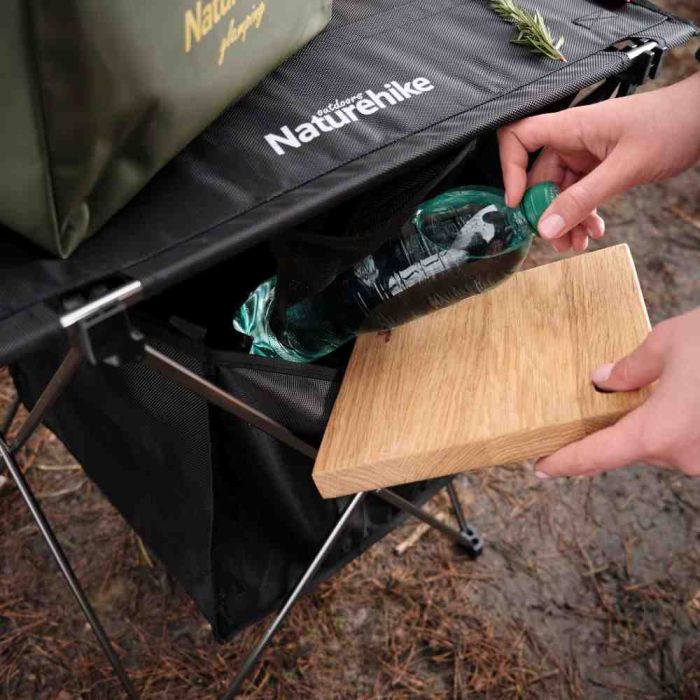 Стіл розкладний  з коробкою для зберігання Naturehike NH19JJ084, 1680D Oxford / алюміній, чорний