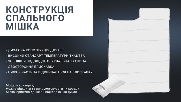 Спальний мішок з подушкою Naturehike NH22MSD01, сірий +14°C