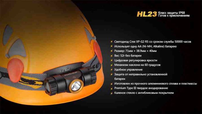Ліхтар налобний Fenix HL23 жовтий
