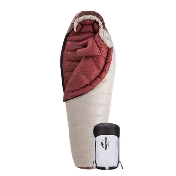 Спальник з натуральним пухом Naturehike Snowbird NH20YD001, p-р M, коричневий 2°C
