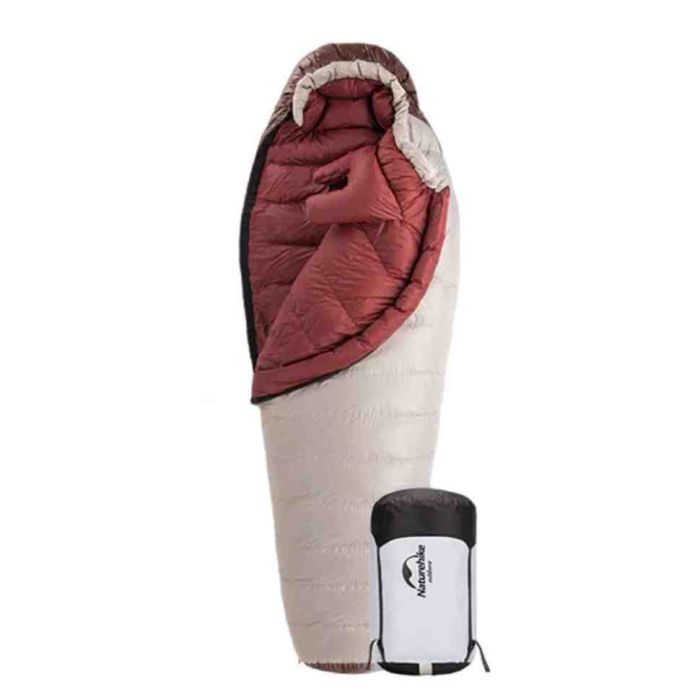 Спальник з натуральним пухом Naturehike Snowbird NH20YD001, p-р M, коричневий 2°C