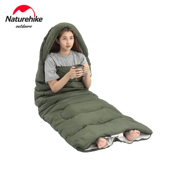 Спальний мішок Naturehike Y150L NH21MSD08, лівий, темно-зелений +11°C