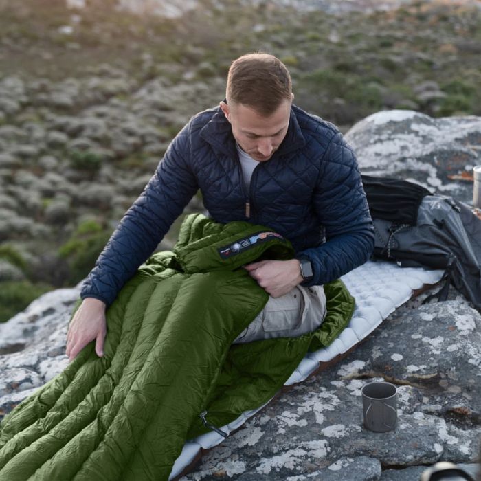 Спальний мішок з натуральним пухом Naturehike CWM295 CNK2300SD013, зелений +11°C