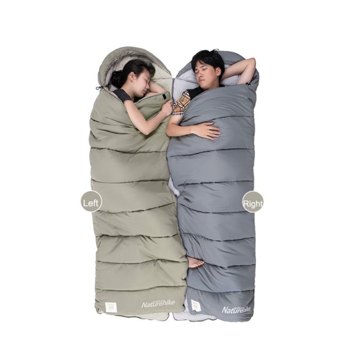 Спальний мішок з капюшоном Naturehike M300 CNK2350WS023, сірий, правий +6°C