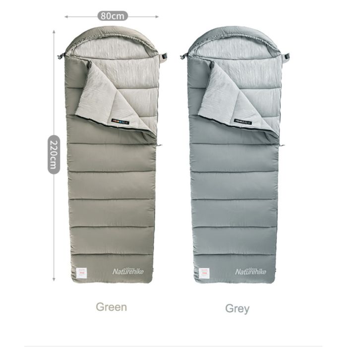 Спальник з капюшоном Naturehike M180 NH20MSD02, лівий, сірий